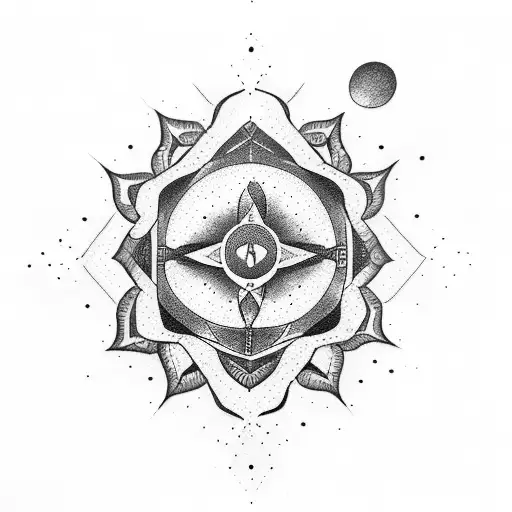 Tattoo Design Symbolic For Yoga And Travel