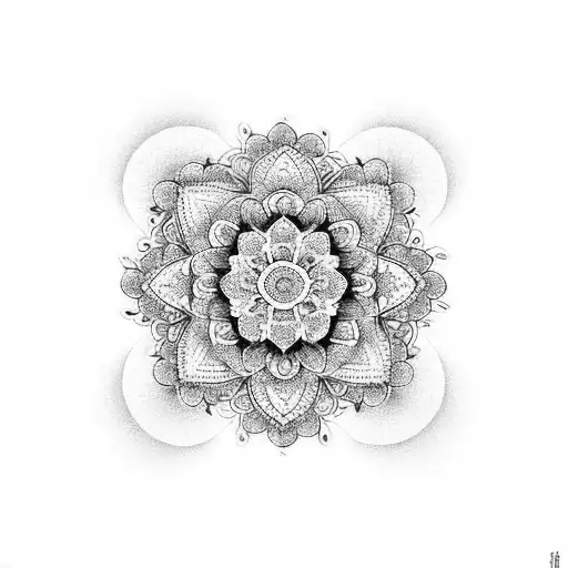 A Floral Mandala Design Incorporating Elements Of Necklaces And Flowers