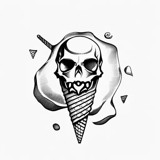 Ice Cream Cone With A Poison Skull Instead Of Ice Cream