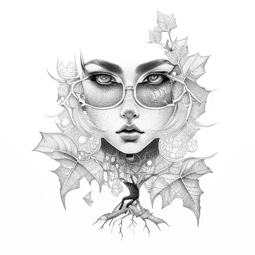 Girl Sitting Under Rotting Fig Tree