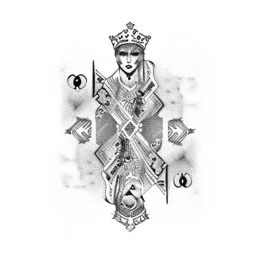 Queen Of Hearts In Cyberpunk Style