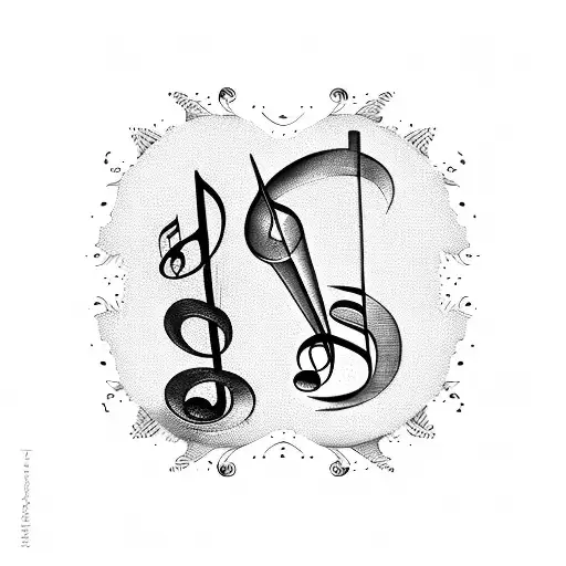 Music Notes With Initials L W