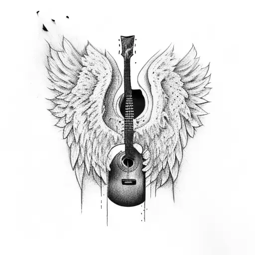 Angel Playing Guitar That Is Haggard And Red