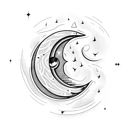 A Delicate Crescent Moon With The Number 143 Hidden In The Details