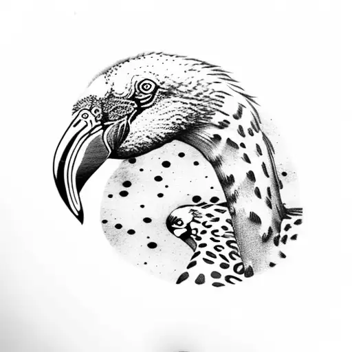 Full Body Flamingo With Leopard Spots