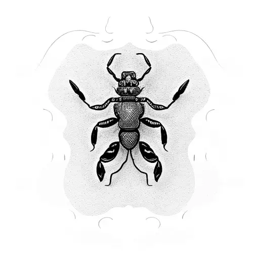A Minimalist Line Art Representation Of A Scorpion With A Hidden Message Embedded In The Design