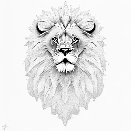 Lion In A Reqtengular Shape Realistic