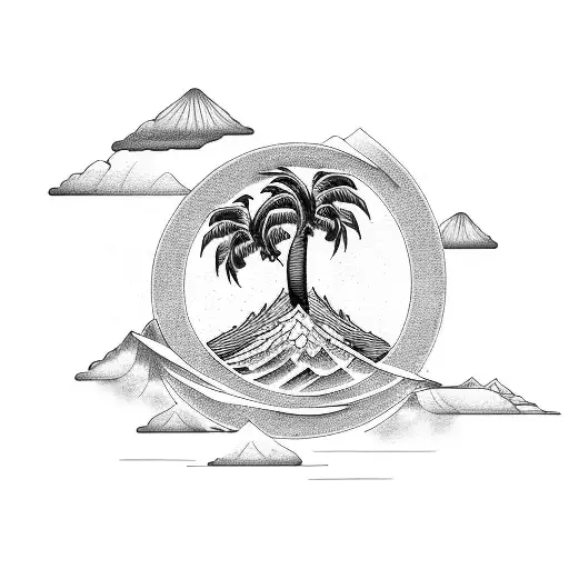 Airplane Mountain Wave Palm Tree