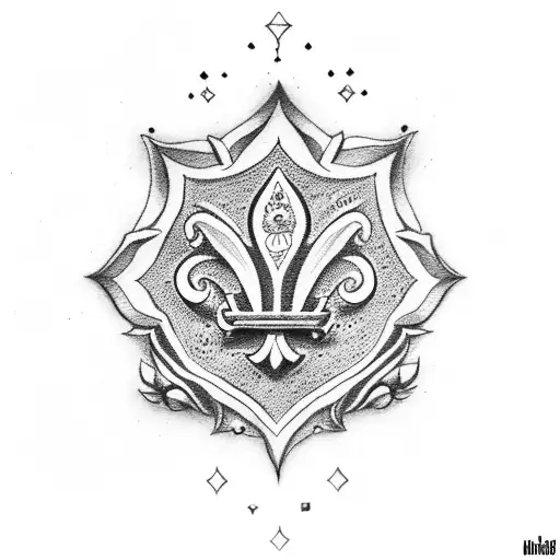 Fleur De Lys With Rose