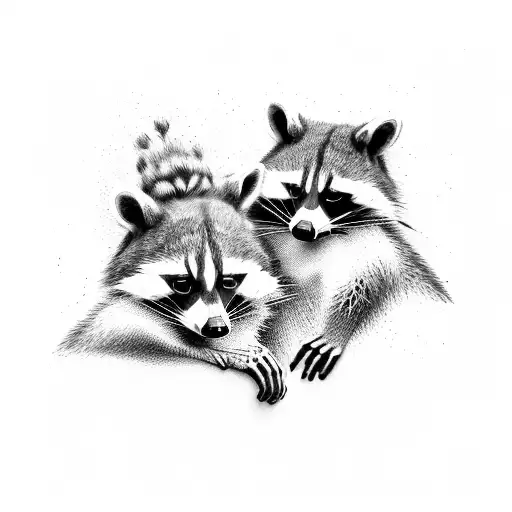 Two Cartoon Raccoons Sitting On A Golf Cart Wearing Cowboy Hats Holding A Natural Light