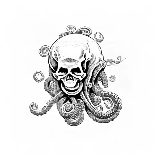 Skull With Tentacle Hair
