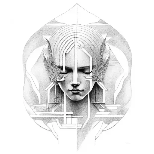 Broken Statue With Modern Lines