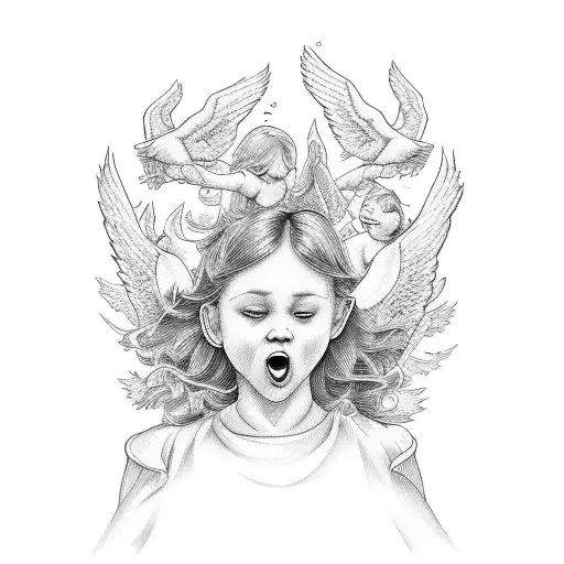 An Angelic Choir Of Baby Angels Singing In Harmony