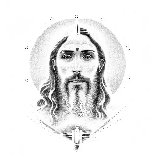 Jesus Christ With A Hourglass And Doves