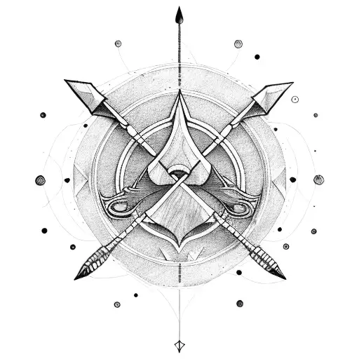 Sagittarius Arrow With The Word Sempiterno