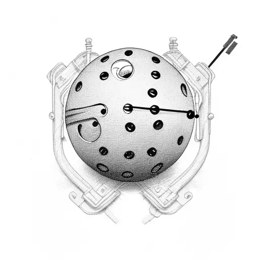 Poolball With Two Cue's Under It Like A Pirate Flag