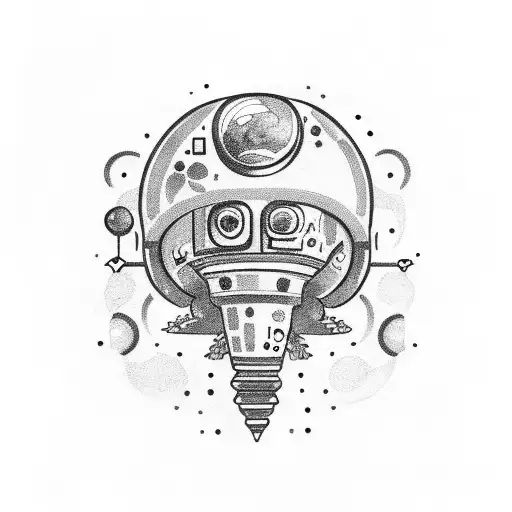 Trippy Astronaut With Mushrooms