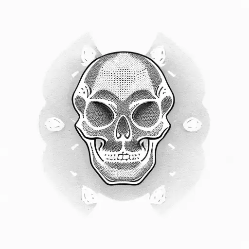 Minimal Smoking Skeleton Face