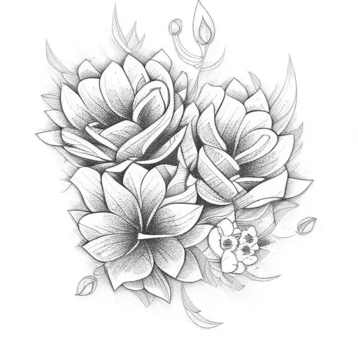 Lady Flowers Intertwined With Traditional Hawaiian Patterns