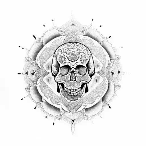 Mandala With A Skull In It