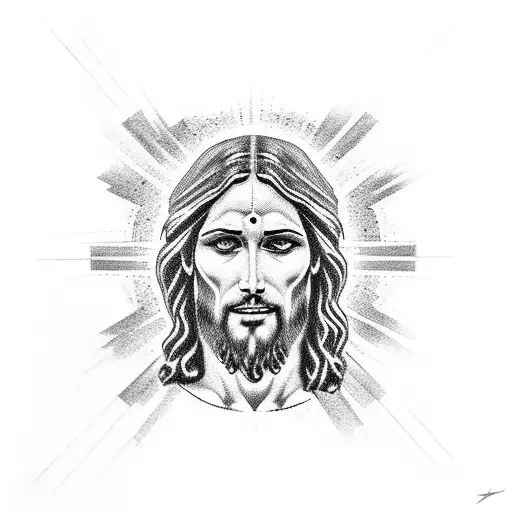 Realistic Jesus Christ On A Cross With A Clock Under Him