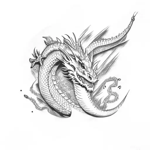 Dragon Blue And Purple