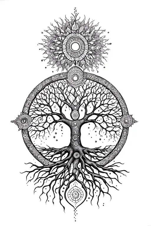 Chakra Tree Of Life Intertwined
