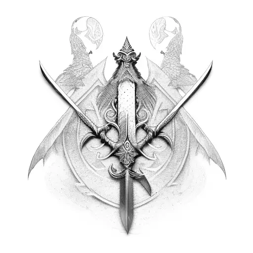 Anduril Sword With A Raven Feather