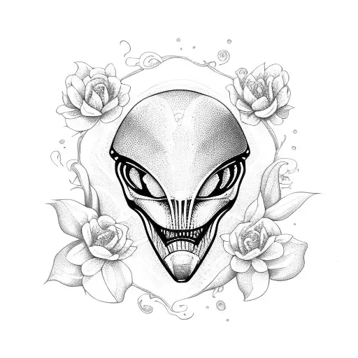 Alien With Flowers Around