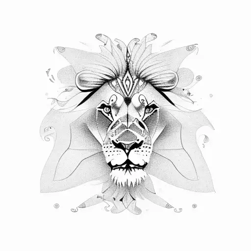 Lion Inside Of Butterfly