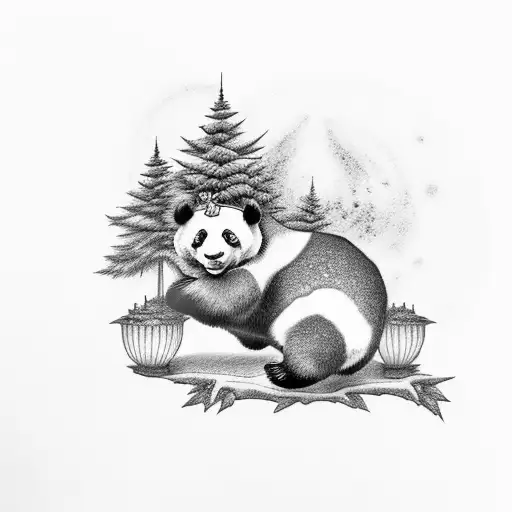 Panda And Tree