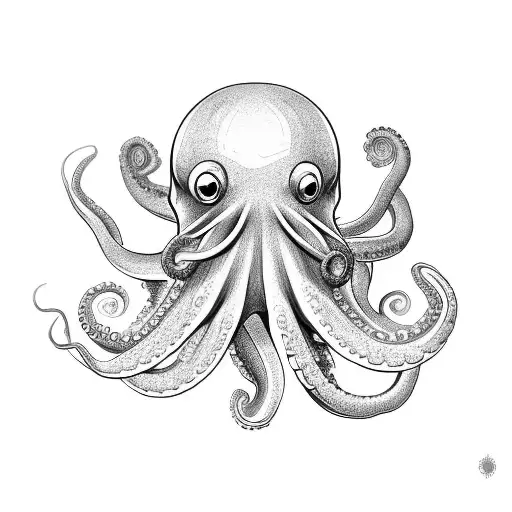 Cartoon Octopus With S In The Tenticals