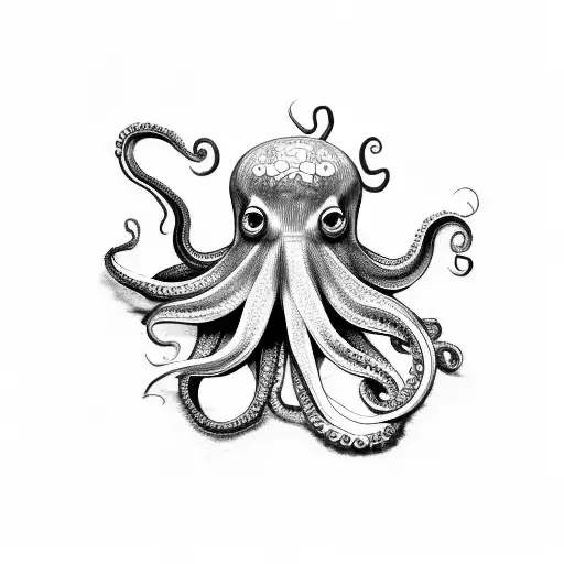 Octopus With Long Tenticles Down