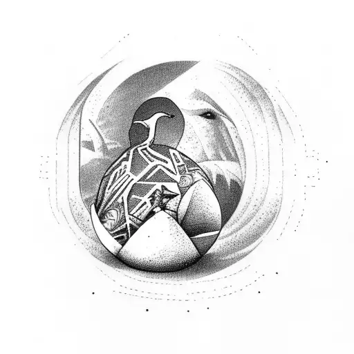 Pigeon Sitting On A Dinosaur Egg