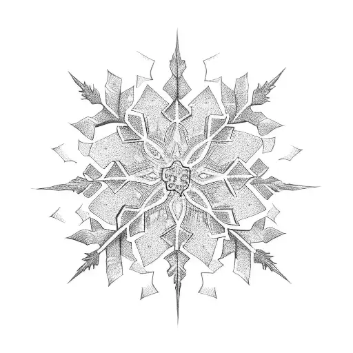 Snowflake With The Shape Of A Weed Leaf