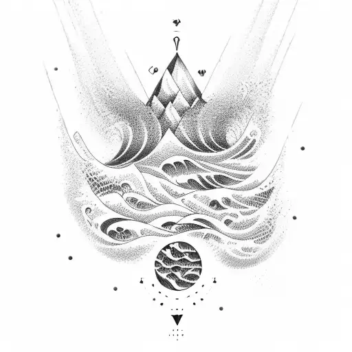 An Ocean Wave Made Up Of Party Symbols And Quotes