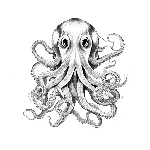 Octopus With Tentacles Facing Down