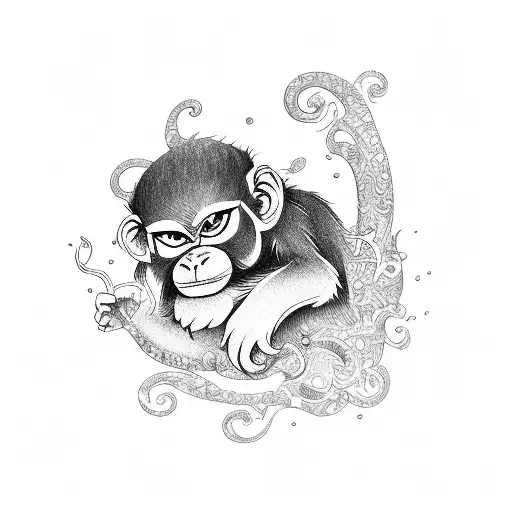 Japanese Wind With Monkey