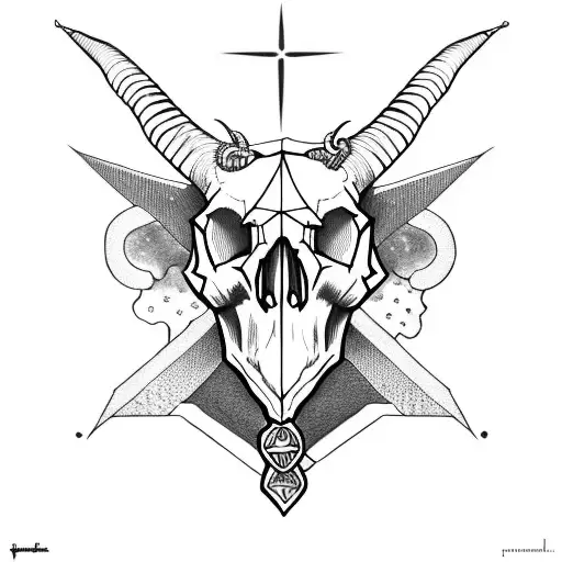 Skull Of A Goat With Pentagrama