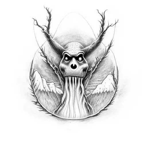 A Music-themed Tattoo With Hidden References To Cryptids Like The Loch Ness Monster And Bigfoot