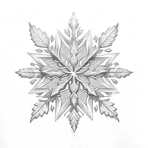 Weed Leaf In Shape Of A Snowflake