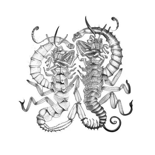 Two Scorpios Embracing A Leo