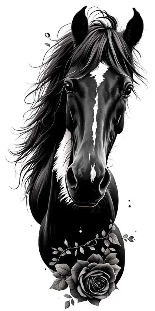 Horse With Rose Vine Wrapping