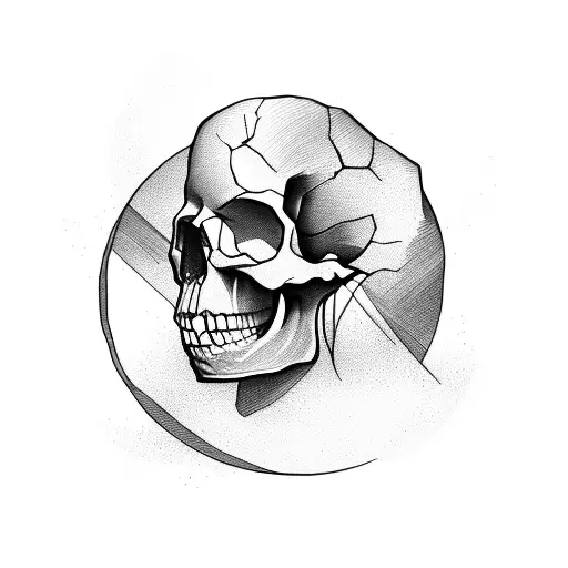 Skull With Hourglass With Human Inside Hourglass