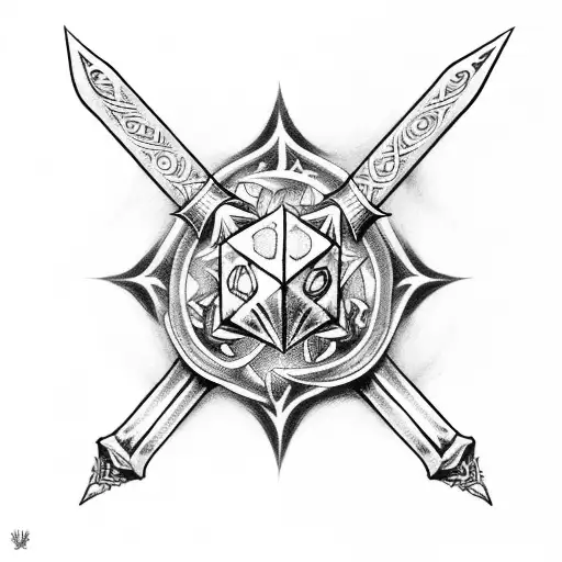 Sword But Made By Dungeon And Dragons Dice