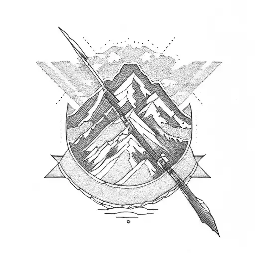 Mountain Range With Colorado Flag