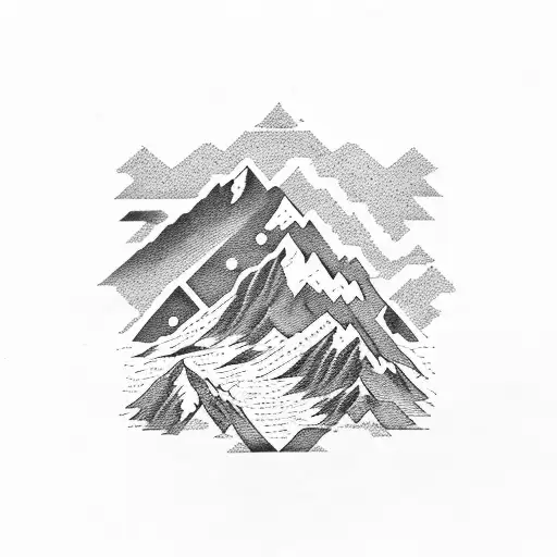 Mountain Range With Colorado Flag
