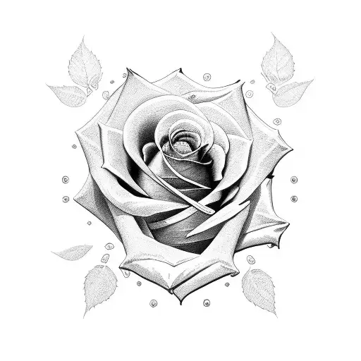 Rose Tattoo That Starts From The Chest And Spreads To The Upper Arm