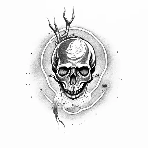 A Burnt Skull With Its Mouth Open