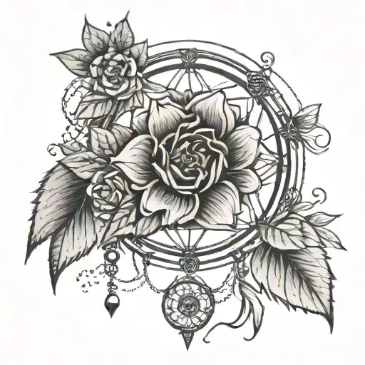 Eye Horus Dreamcatcher Roses Mayflowers Hibiscus